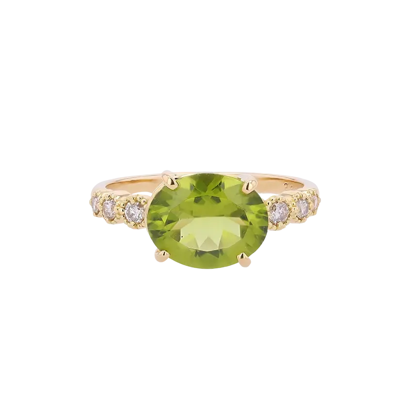 K18YG ペリドット 2.30ct ダイヤモンド 0.16ct リング メイン画像