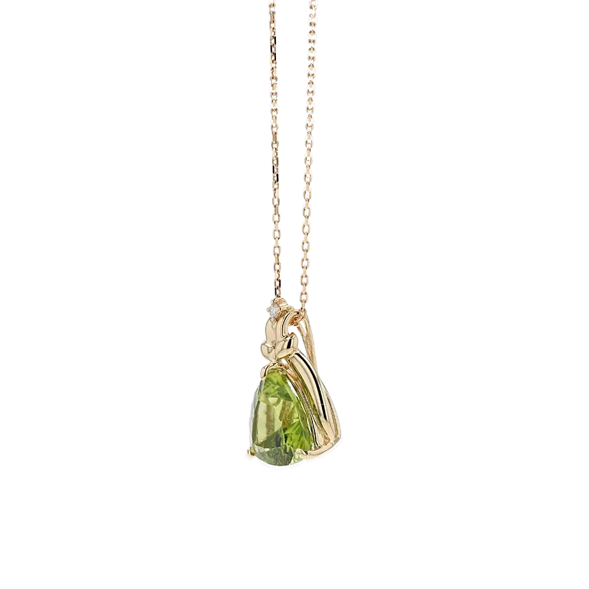 K18YG ペリドット 4.56ct ダイヤモンド 0.02ct ネックレス ディテール画像